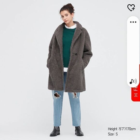 Uniqlo  Womens Faux  Fur Jacket in BLACK Size Medium - Picture 1 of 5